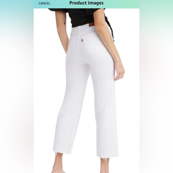 Levi’s Ribcage Straight Ankle Color Over Cloud - white NWT size 24 - Picture 4 of 12